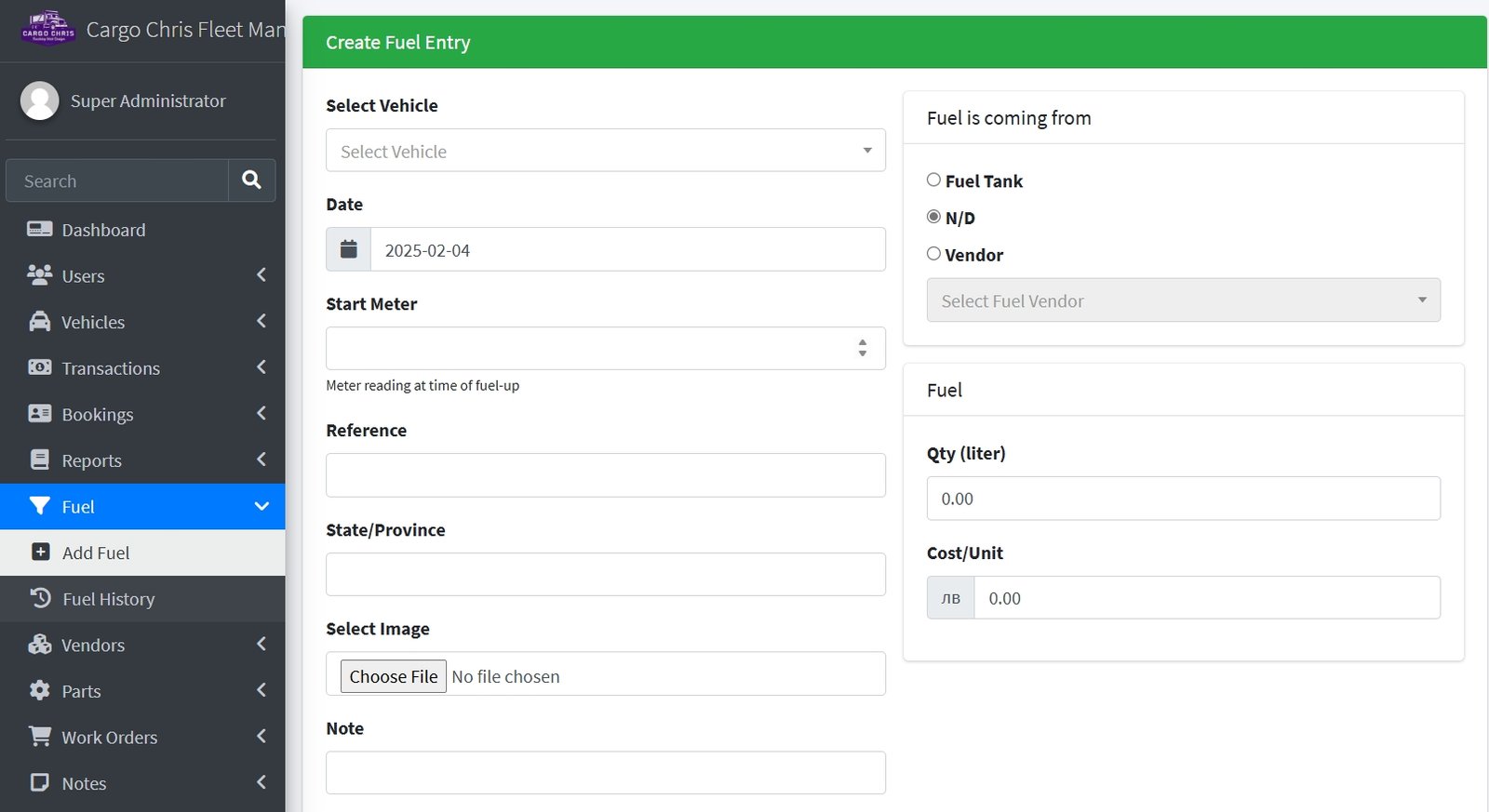 Fuel and Maintenance Tracking for Fleet Management